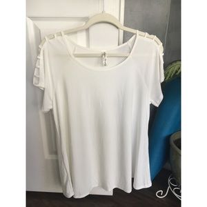 Never Worn White Tee Cold Shoulder Style